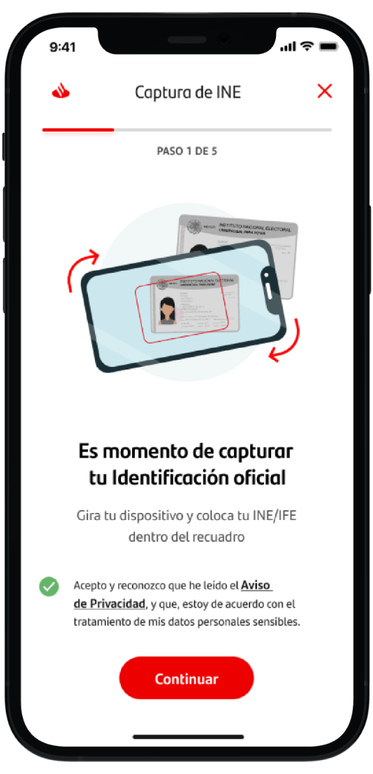 Captura tu identificación oficial